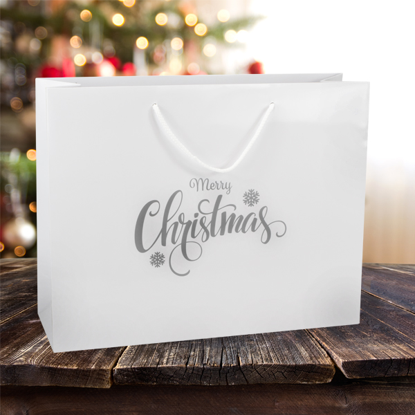 large silver christmas gift bags